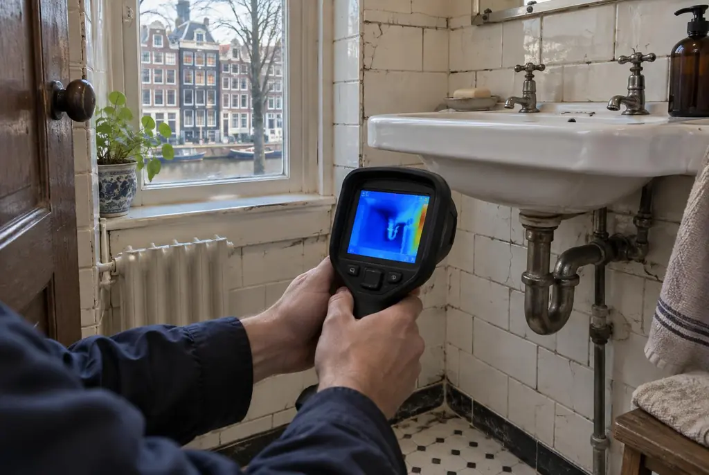 Lekdetectie Doorn – badkamer met oude leidingen achter de tegels